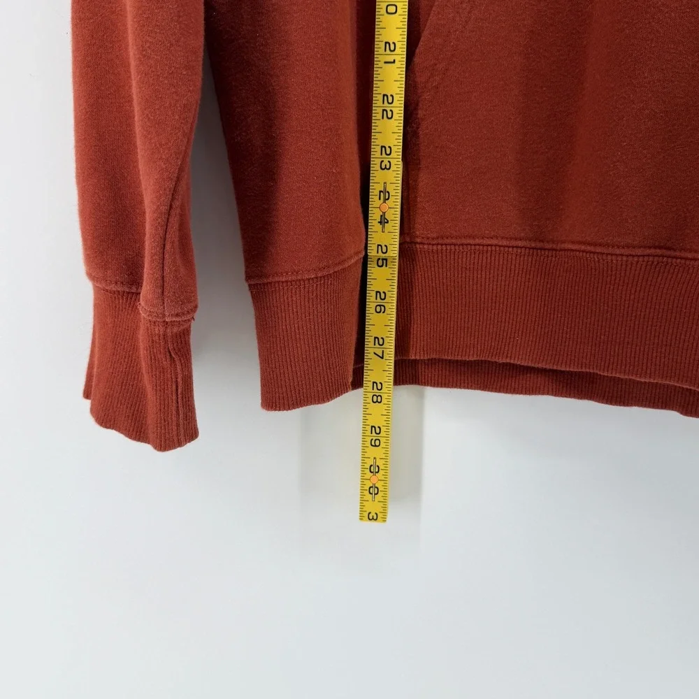 The North Face Mens Large Rust Orange Logo Pullover Fleece Hoodie Sweatshirt